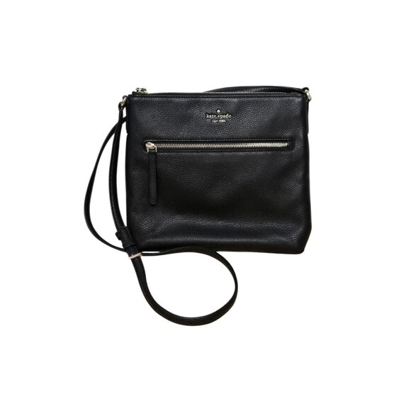Kate Spade New York Jackson Black Pebbled Leather Top Zip Crossbody Handbag - Picture 1 of 6